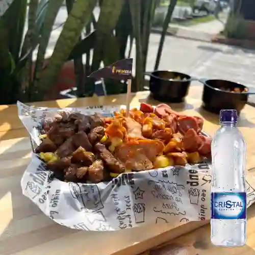 Combo Salchi Montañera Personal +Cristal S/gas 500ml