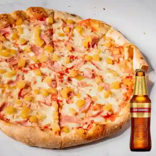 Combo Pizza Hawaiana + Club Colombia Rubia