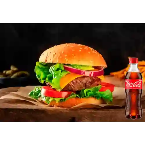 Combo Hamburguesa Pura Carne + Coca Cola Original 400 ml