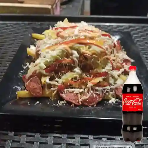 Combo Salchipapa Solo Carne + Coca Cola 1.5 ml