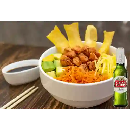 Combo Poke Chicago + Stella Artois 335 ml