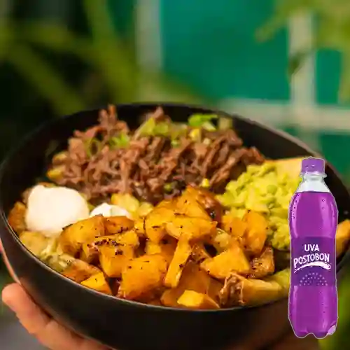 Combo Ropa Vieja + Postobon Uva 400 ml