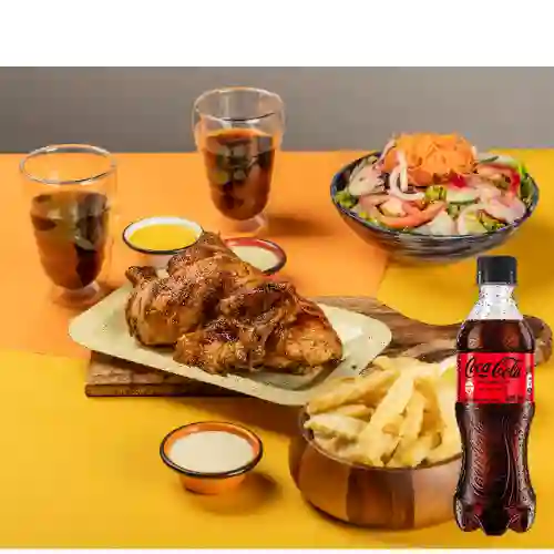 Combo 1/2 Pollo +2 Guarniciones +Cocacola S/az 400ml
