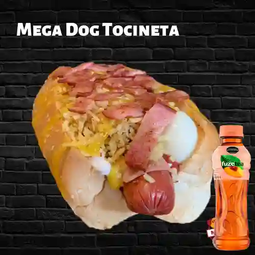 Combo Mega Dog Tocineta + Fuze Tea Durazno 400ML