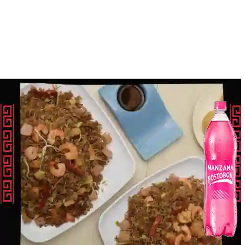 Arroz Chino para 4 Personas +Postobón Manzana 1.5l