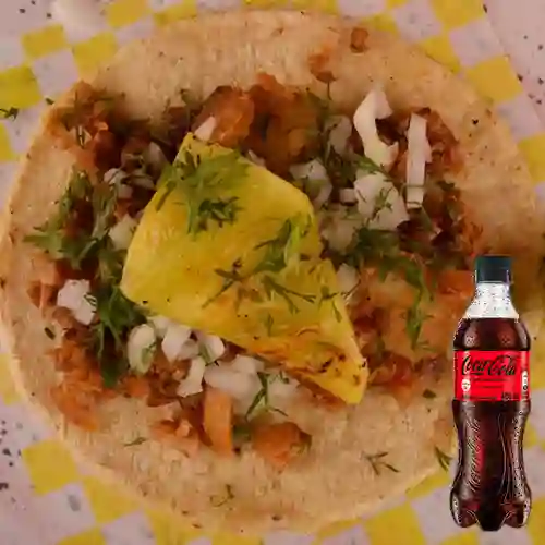 Combo Taco de Pastor (Cerdo) + Coca Cola Sin Azúcar 400 ml