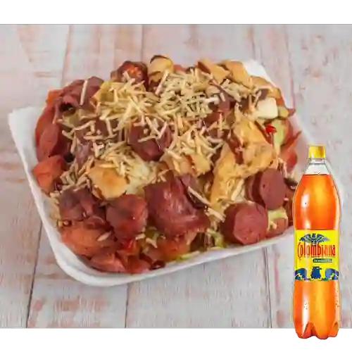 Combo Salchipapa Familiar Especial + Colombiana 1 L