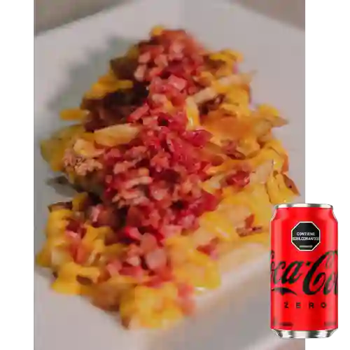 Combo Papas c/ Cheddar&Tocinetas +Cocacola ZERO 330 ml