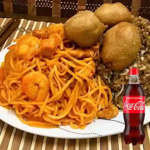 Bandeja Combinada c/ Spaguetis +Cocacola Org 600ML