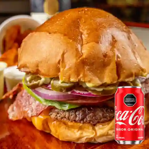 Combo Hamburguesa Base de Res +Cocacola Orig 330ML