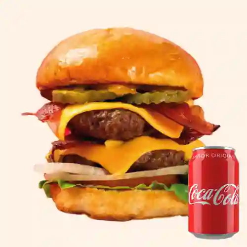Combo Burger Doble + Coca-cola Sabor Original 330Ml