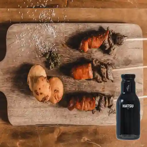 Combo Chuzos de Lomito + Hatsu Negro 400 ml