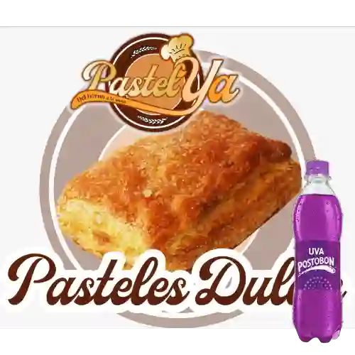Combo Pastel de Arequipe y Queso + Postobón Uva 400 ml