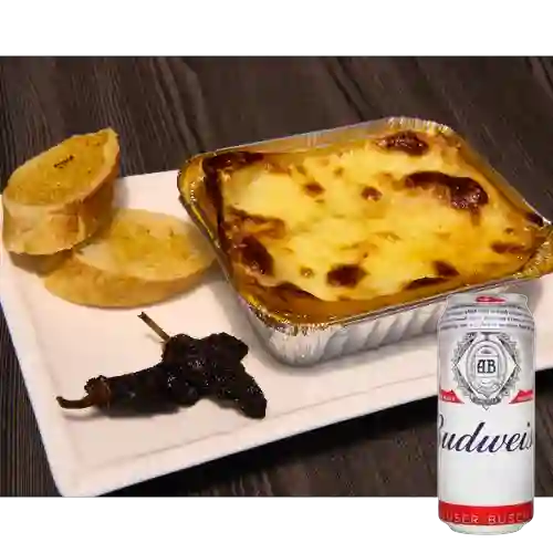 Combo Puerca Tradicional Mediana + Budweiser