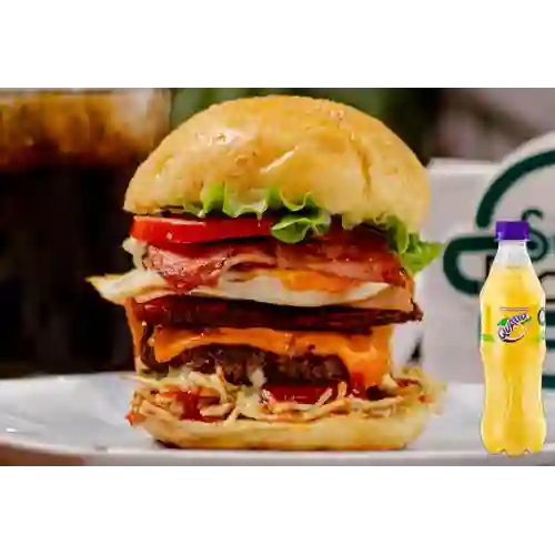 Combo Hamburguesa la Antioqueña +Quatro Orig 400ML