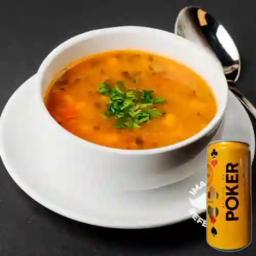 Combo Sopa + Cerveza Poker Lta 269ml