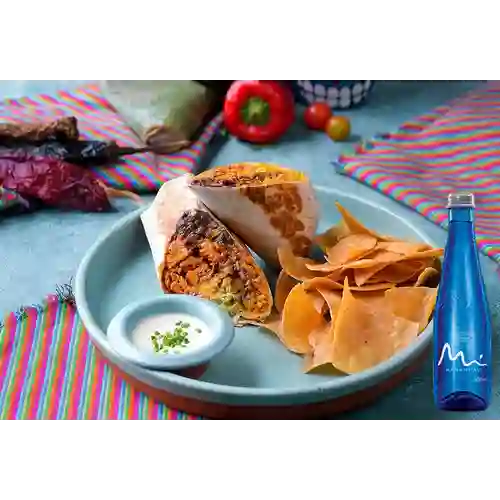 Combo Burrito de Tinga de Pollo +Manantial S/gas 300m