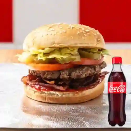 Hamburguesa una Patty c/ Beicon +cocacola Org 500ml