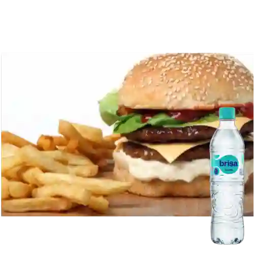 Combo Hamburguesa Doble + Brisa Sin Gas 600ML