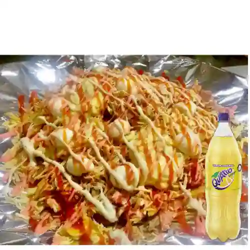 Combo Salchipapas Pareja + Quatro Original 1.5Lt