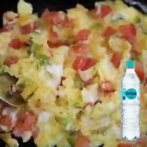 Combo Porción Huevos Pericos +Agua Brisa S/gas 600ml