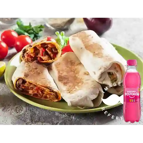 Combo Burro Fajado + Postobón Manzana 250 ml