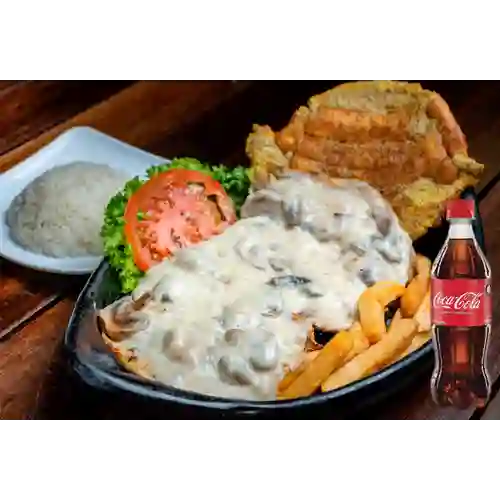 Pechuga en Salsa de Champiñón +Cocacola Org 600ML