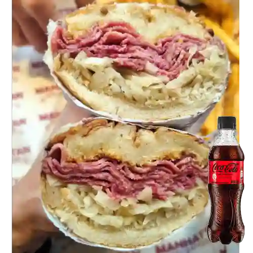 Combo Sandwich Pastrami Lengua +Cocacola S/az 400ml