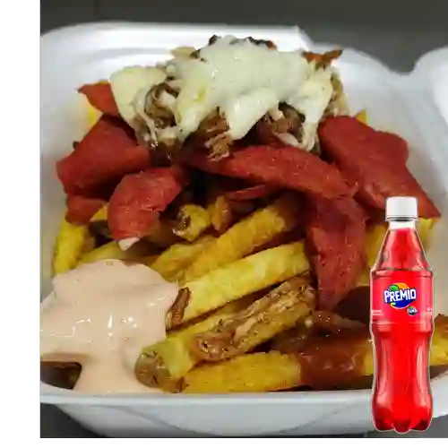Combo Salchipapas Especiales + Premio 400 ml