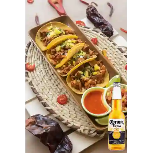 Combo Taco Al Pastor + Corona 350 ml