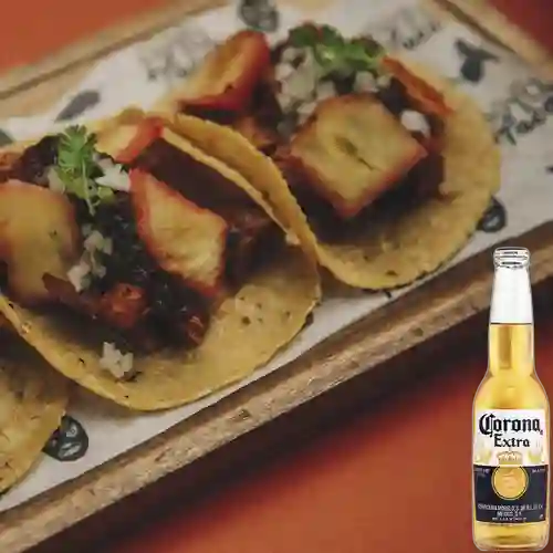 Combo Taco Al Pastor + Corona 350 ml