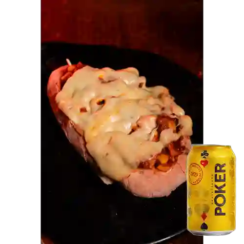 Combo Perra de Cerdo + Cerveza Poker Lta 330ml