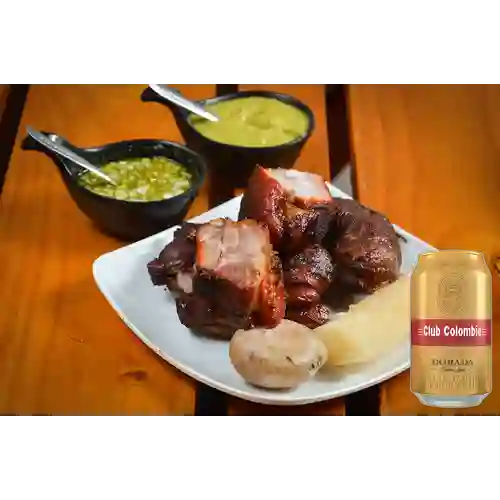 Combo Plato Mixto Personal + Club Col. Dorada Lata 330ml
