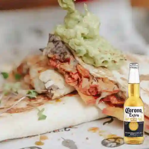 Combo Quesadilla Cerdo Al Pastor + Corona 350 ml