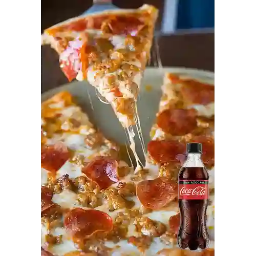 Pizza Clásica Carnes Personal +Cocacola S/az 400ML