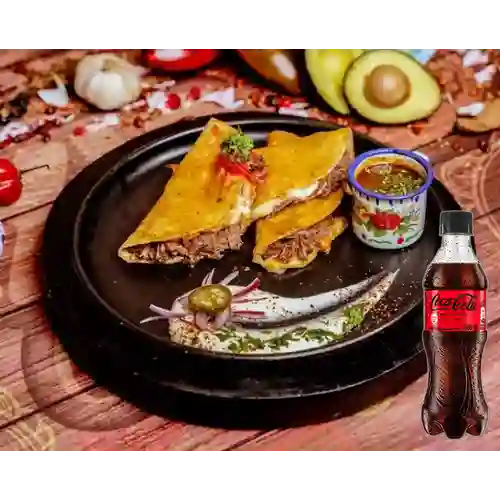 Combo Quesabirria + Coca Cola Sin Azúcar 400 ml