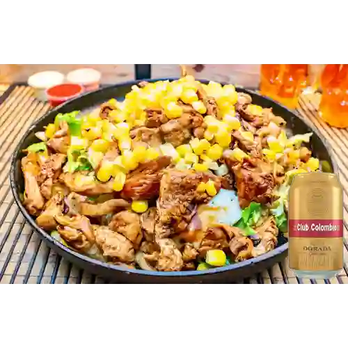 Combo Mazorcada de Pollo + Club col. Dorada Lta 330ml