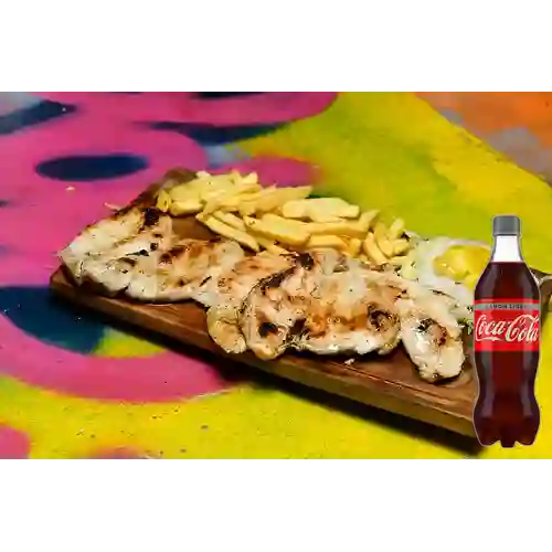 Combo Pechuga Asada + Coca-Cola Sabor Ligero 400 ml