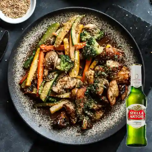 Combo Pollo Teriyaki + Stella Artois 355 ml