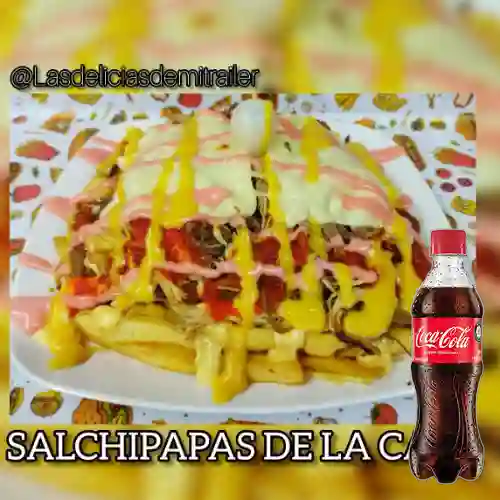 Combo Salchipapa de la Casa +Cocacola Orig 400ml
