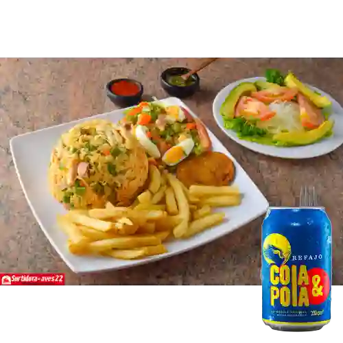 Combo Arroz con Pollo + Cola & Pola 330 ml