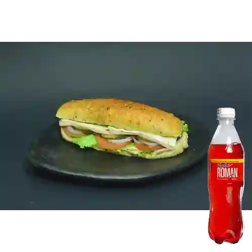 Combo Sándwich Jamón y Queso + Kola Roman 400 ml