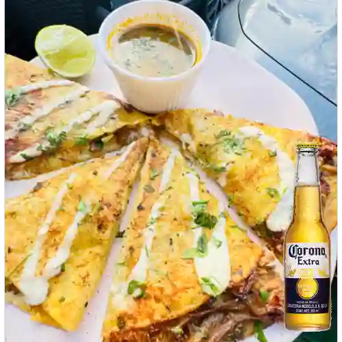 Combo Quesabirrias + Corona 355ml Botella