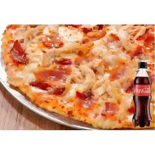Combo Pizza Pollo y Tocineta + Coca-Cola Sin Azúcar
