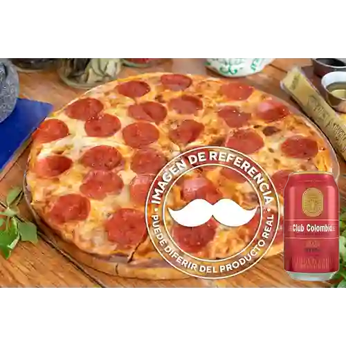 Combo Pizza Pepperoni + Club col. Roja Lta 330ml
