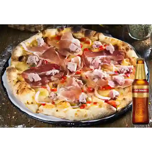 Combo Pizza Celestina + Club col. Dorada Bot. 330ml