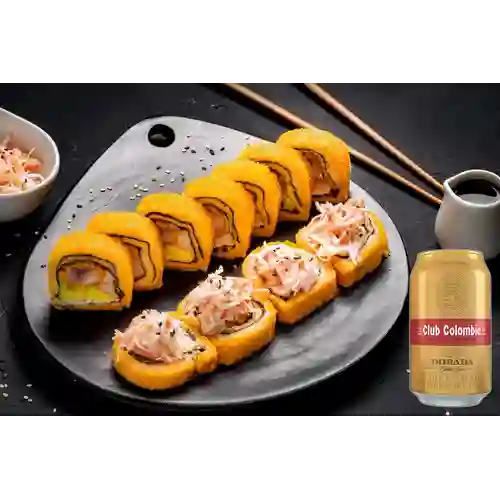 Combo Sushi Caribbean Maki Tempura + Club Col. Dorada 330ml Lata
