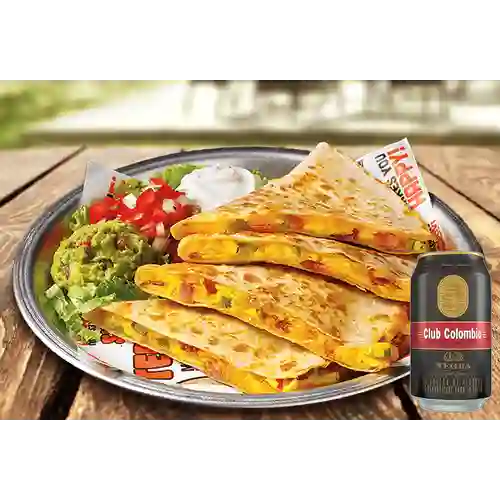 Combo Quesadilla Fajita Style + Club Cola Negra Lata 330ml