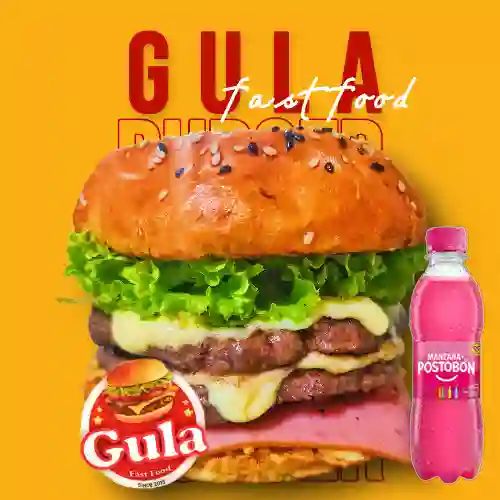 Combo Hamburguesa Doble Carne + Manzana 250 ml