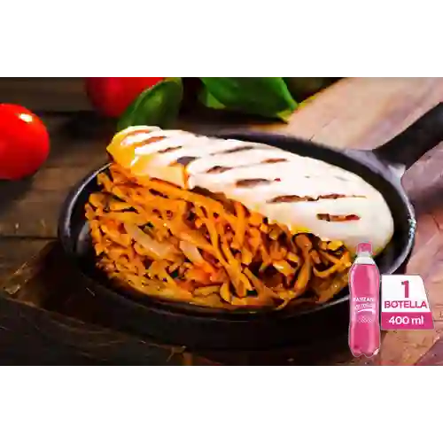 Combo Arma Tu Carne Desmechada +Postobón Manzana 400ml